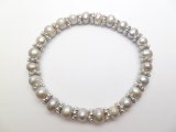 18" Silver Grey 7-8mm Fresh Water Pearl with Spacer Bracelet